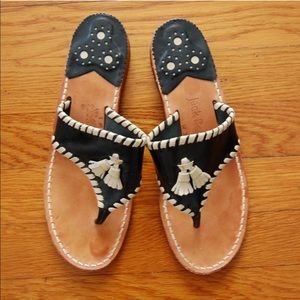 Jack Rogers Alana Sandal in Black and Beige